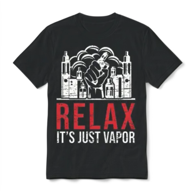It's Just Vapor Vape Smoker E Cigarette Vaping Unisex T-Shirt - Black
