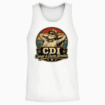 Cadeau Retraité Homme Original Humour Congé Durée Ilimitée Unisex Tank Top - White