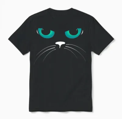 Cats Eyes Funny Unisex T-Shirt - Black