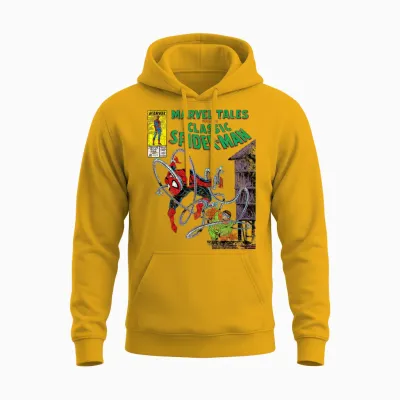 Marvel Spider-Man Vs. Doctor Octopus Retro Comic T-Shirt, Grey, S Unisex Hoodie - Gold