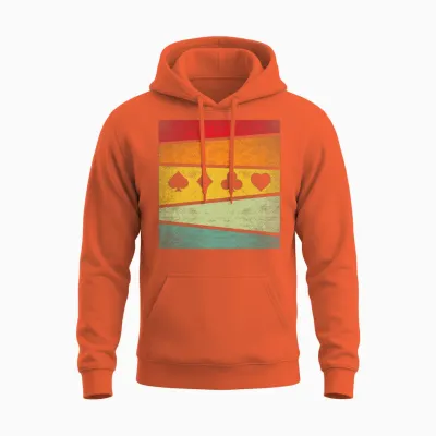 Poker Retro Unisex Hoodie - Orange
