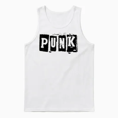 Punk Clothing | Alternative Punk Music Shirt | Punk Rock T-Shirt, White Unisex Tank Top - White