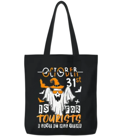 Halloween Funny Boo Tote Bags - Black