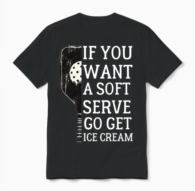Funny Vintage Pickleball Unisex T-Shirt in Black