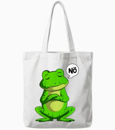 Süße Frosch Liebhaber Geschenke Unisex-Erwachsene Kinder Cartoon T-Shirt Schwarz V-Ausschnitt Halbarm Small Winter 1 Count Tote Bags - White