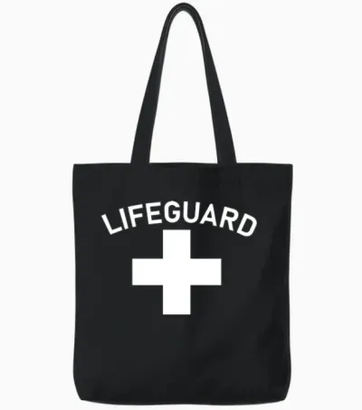 Emp Lifeguard Design Na Tote Bags - Black