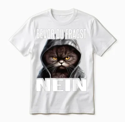 Katze Spruch Lustig Geschenk I Bevor Du Fragst Nein Unisex T-Shirt - White