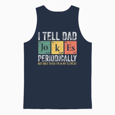I Tell Dad Jokes Periodically Unisex Tank Top - Navy