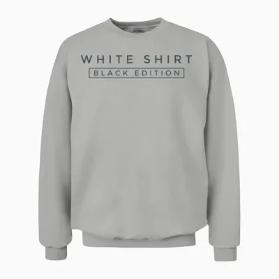 White Shirt Black Edition Unisex Sweatshirt - Ash