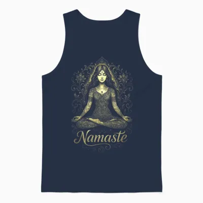 Namaste - Buddhismus Zen Mantra Taoismus Unisex Tank Top - Navy