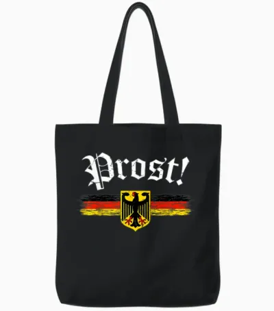 Oktoberfest Shirt for Men Women German Flag Prost Vintage Tote Bags - Black