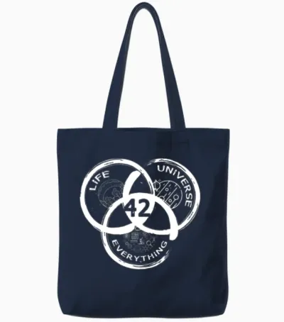 42 Answer to Life Universe and Everything Tote Bags - Navy