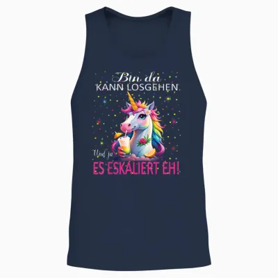 Unicorn Bin Da Kann Losgehen Und Ja Es Eskaliert Eh Kostüm Unisex Tank Top - Navy