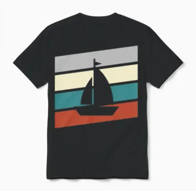 Sailing Retro Unisex T-Shirt - Black