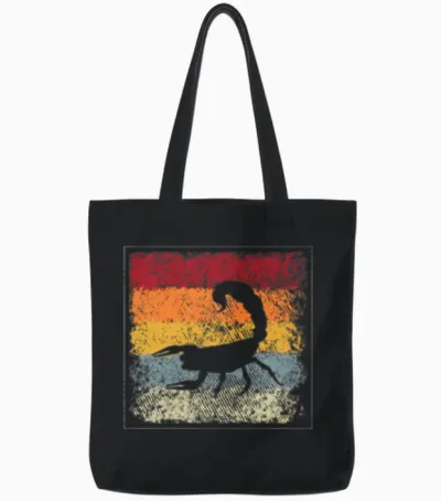 Scorpio Retro Tote Bags - Black