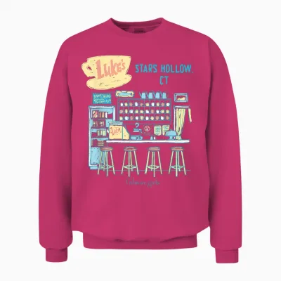 Gilmore Girls Pastel Luke's Counter Sketch Tv Show Unisex Sweatshirt - Heliconia