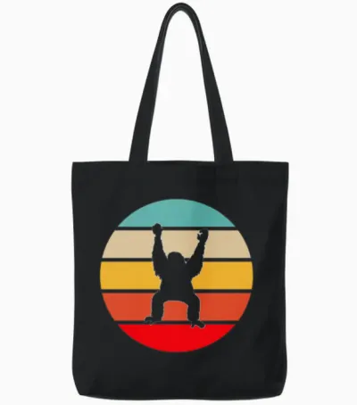 Orangutan Retro Tote Bags - Black