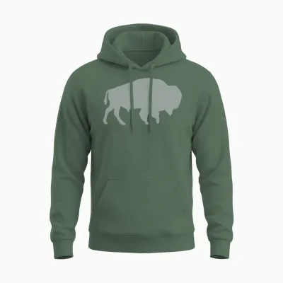 Bison Unisex Hoodie - Military Green