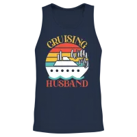 Cute Cruising with My Husband Cruising Cruise Love Unisex Tank Top - Navy – 2