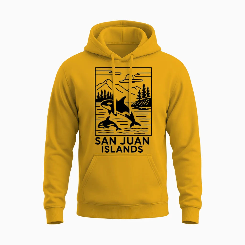 San Juan Islands Unisex Hoodie in Gold