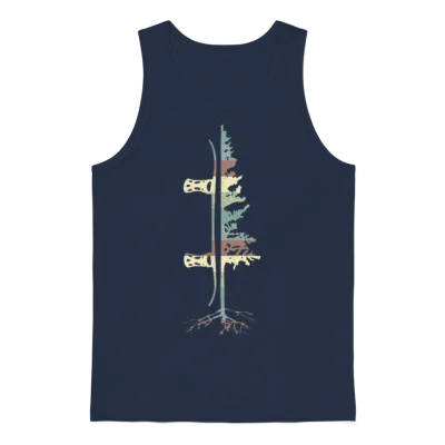 Vintage Pine Snowboard Snowboarding Gift Unisex Tank Top - Navy