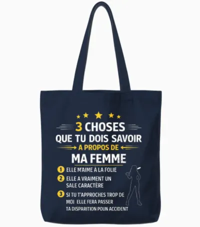 Gift for Husband Lover Boyfriend Humour Couple Tote Bags - Navy