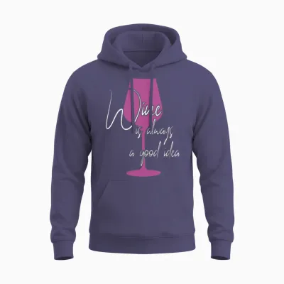 Funny Wine Saying Unisex Hoodie - Heather Sport Dark Navy