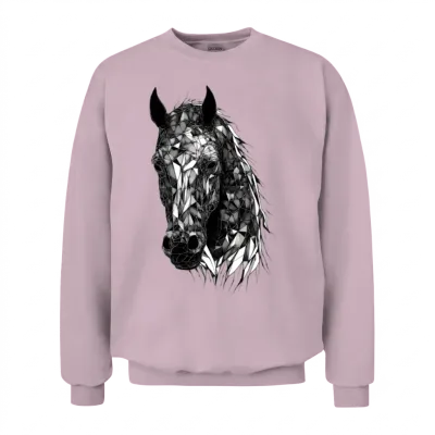 Gothic Horse Dark Horses Goth Art Wiccan Occult Unisex Sweatshirt - Light Pink