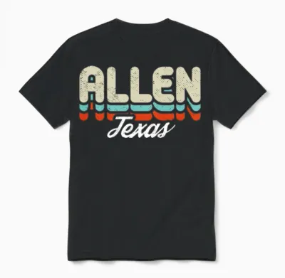 Retro Allen Texas Unisex T-Shirt - Black