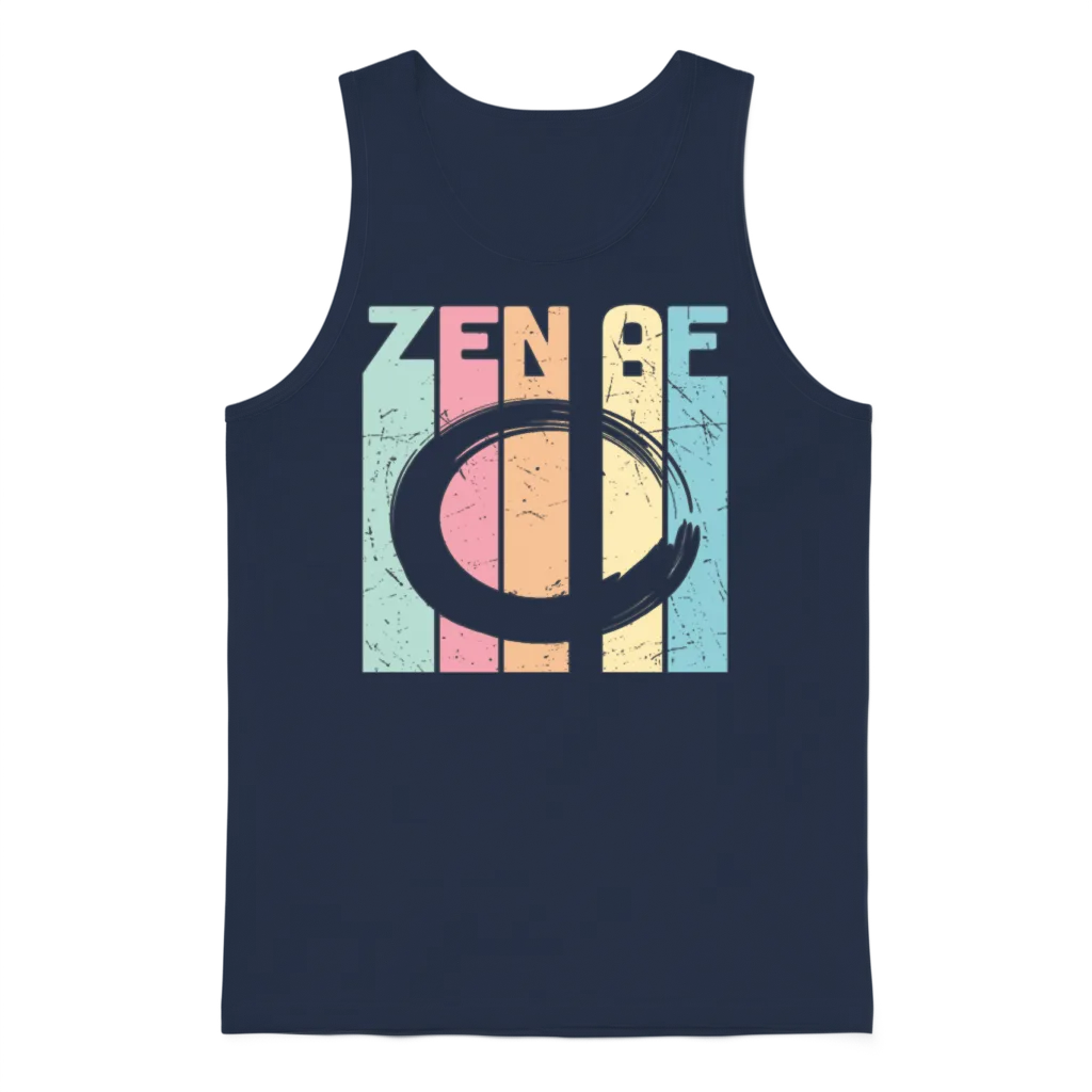 Zen Af Retro Unisex Tank Top - Navy