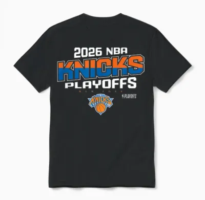 Nba Official 2026 Playoffs New York Knicks Top Level Unisex T-Shirt - Black