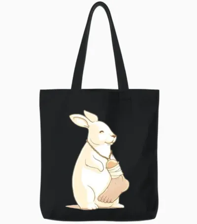 Lucky Human Foot Tote Bags - Black