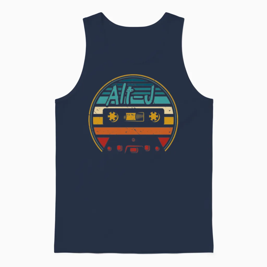 Vintage Alt-J Retro Cassette Retro Circle Unisex Tank Top - Navy