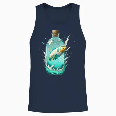 Supersonic Underwater Travel Unisex Tank Top - Navy
