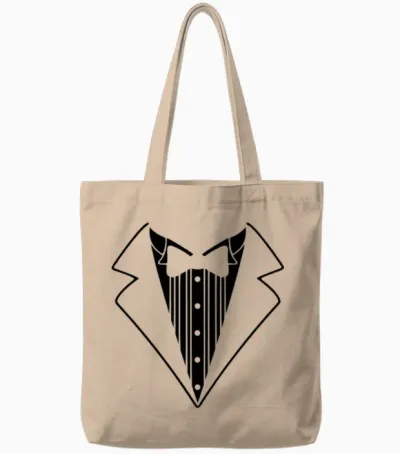 Tuxedo Jacket Costume Tote Bags - Natural