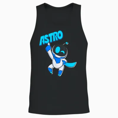 Astrobot Astro Blue Bold Font Classic Super Pose with Cape Unisex Tank Top - Black