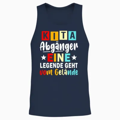 Kinder Kita Abgänger 2026 Eine Legende Geht Vom Gelände Schulkind Unisex Tank Top - Navy