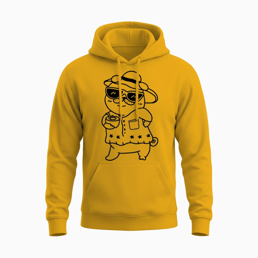 Kawaii Dog, Cute Dog. Dog Lovers Unisex Hoodie in Gold