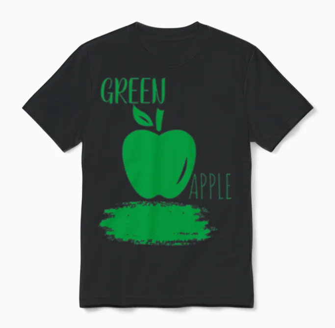 Awesome Green Apple Unisex T-Shirt in Black
