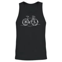 Bicycle Bike Cycle - One Line Art - Cyclist Biking Unisex Tank Top - Black – 2