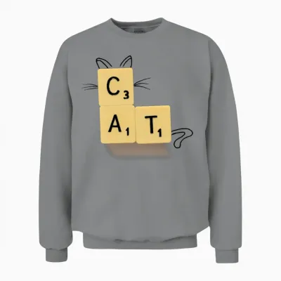 Cat Scrabble Unisex Sweatshirt - Sport Grey