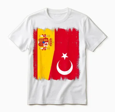 Spanien Türkei Flagge Spanische Türkische Wurzeln Unisex T-Shirt - White