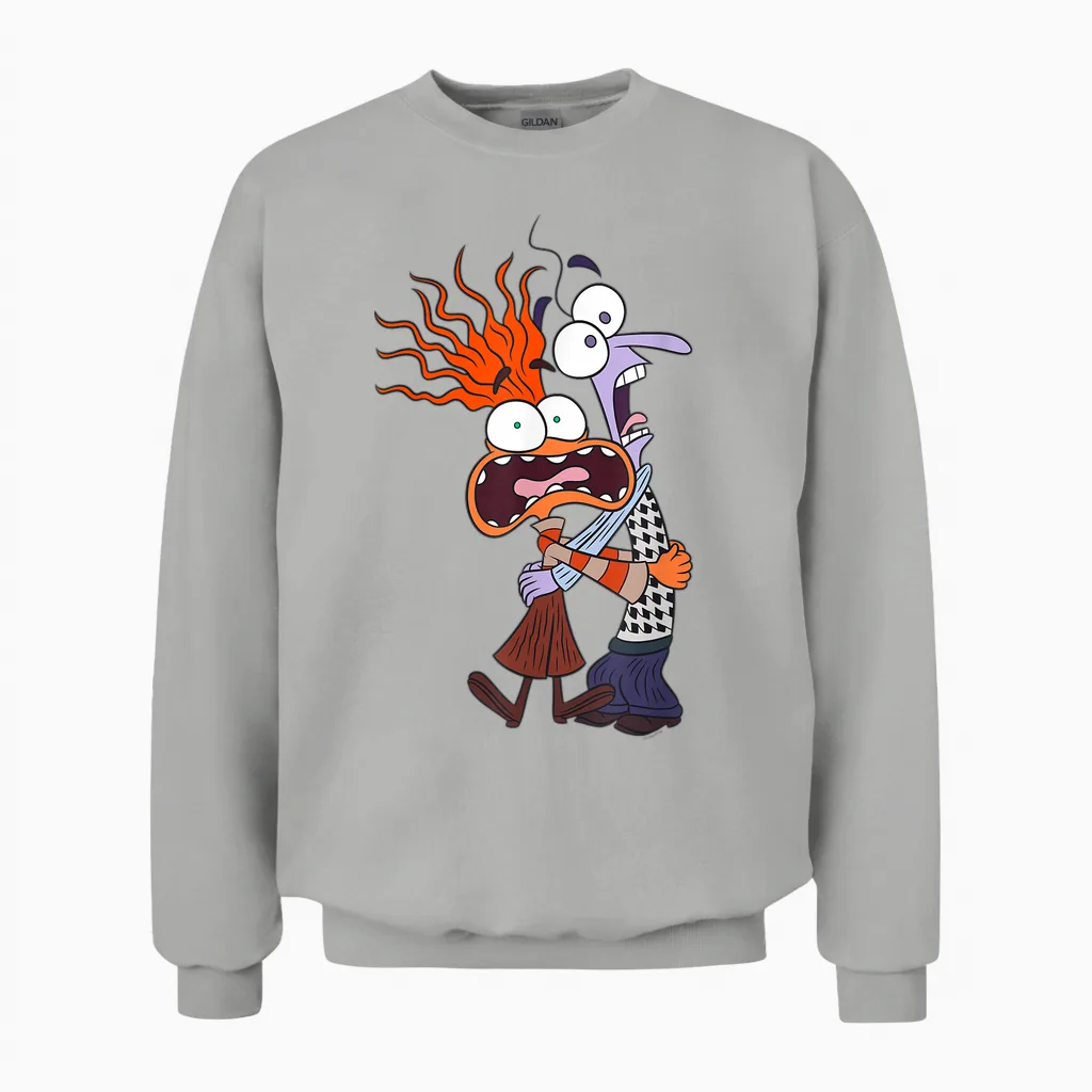 Disney and Pixar’s Inside Out 2 Toony Colors Anxiety & Fear Unisex Sweatshirt in Ash