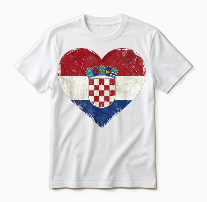 Kroatien Tshirt Balkan Herren Kroate Zagreb Hrvatska Unisex T-Shirt in White