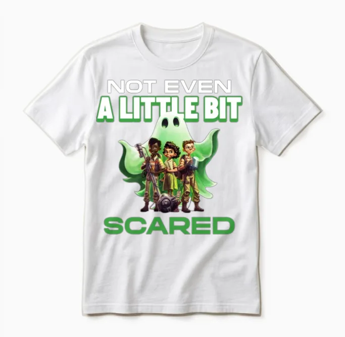 Not Even a Little Bit Scared Funny Halloween Unisex T-Shirt in White