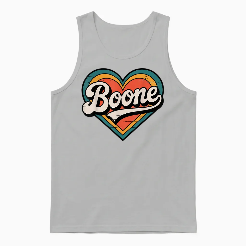 Boone Lover Shirt for Men Women Boys Girls Unisex Tank Top in Ash
