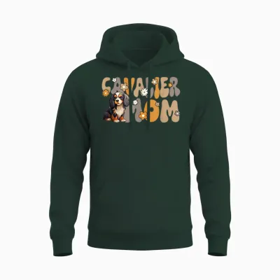 Cavalier King Charles Spaniel Groovy World's Best Cavalier T-Shirt, Black Unisex Hoodie - Forest