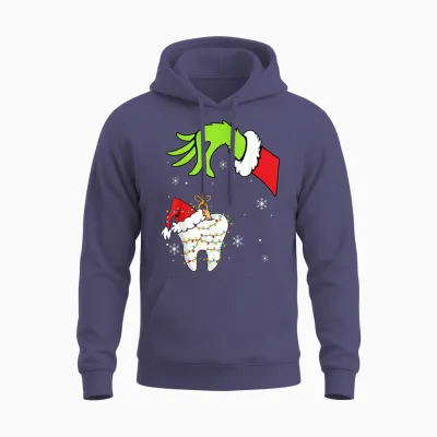 Christmas To-Oth Dentist Dental Assistant Teeth Pajamas Xmas Unisex Hoodie - Heather Sport Dark Navy
