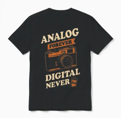 Retro Camera Club Analog Photography Film Roll Unisex T-Shirt - Black
