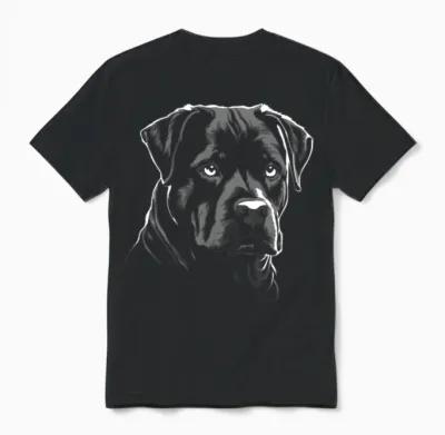 Cute Rottweiler Silhouette Unisex T-Shirt - Black